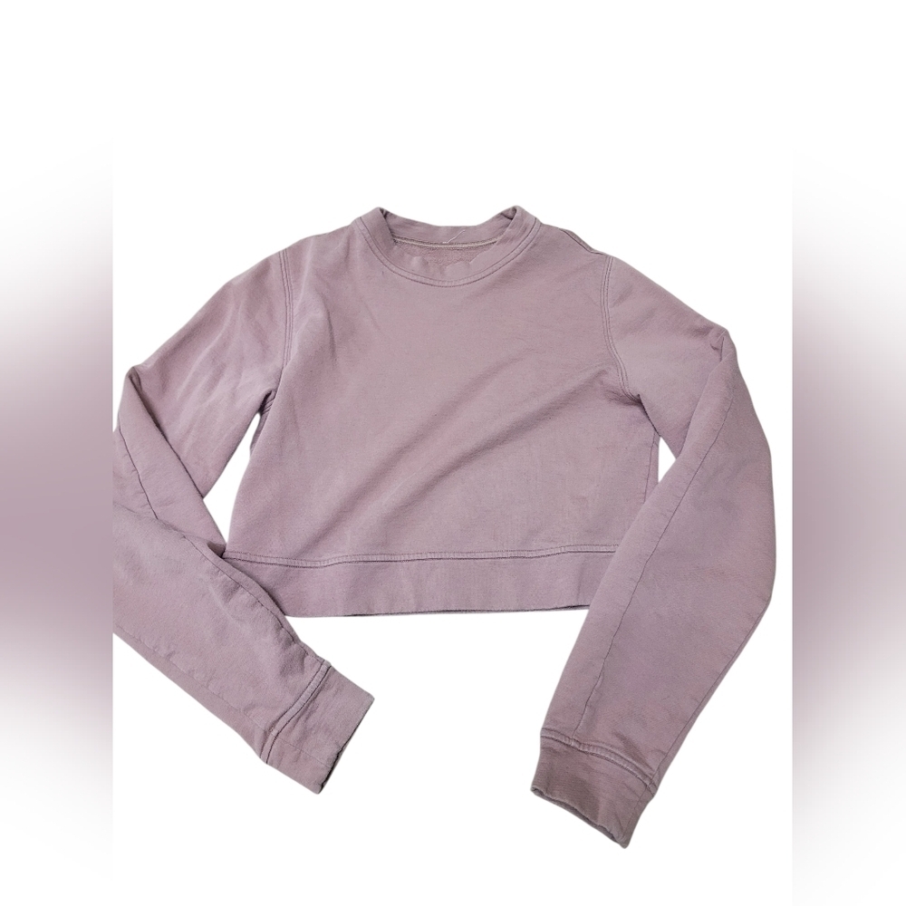 Lululemon Perfectly Oversized Cropped Crew in the color Velvet Dust. 